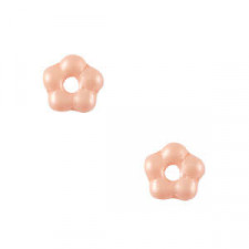 Czech glass beads flower 5mm - Alabaster Peach blush pink 02010-29303
